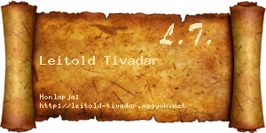 Leitold Tivadar névjegykártya